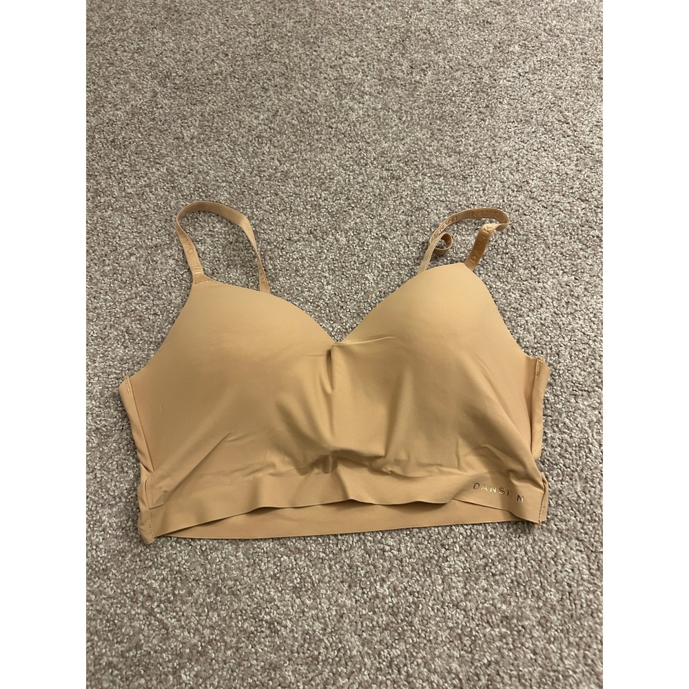 Danskin Wireless Bra Womens 34B Tan Excellent Seamless Molded Cup 2155-49